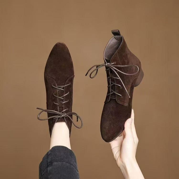 Осенне-зимние ботильоны Maillard Matte Temperament с острым носком и низким каблуком для женщин