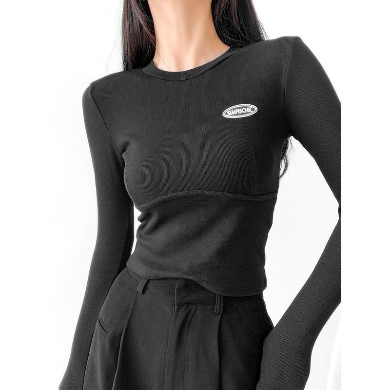 Белая базовая рубашка с длинным рукавом в стиле American Spicy Girl