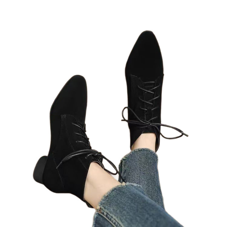 Осенне-зимние ботильоны Maillard Matte Temperament с острым носком и низким каблуком для женщин