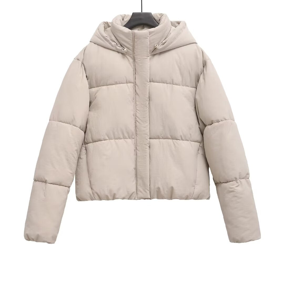 Women's Fashionable, Slim-Fit Warm Cotton Hooded Coat