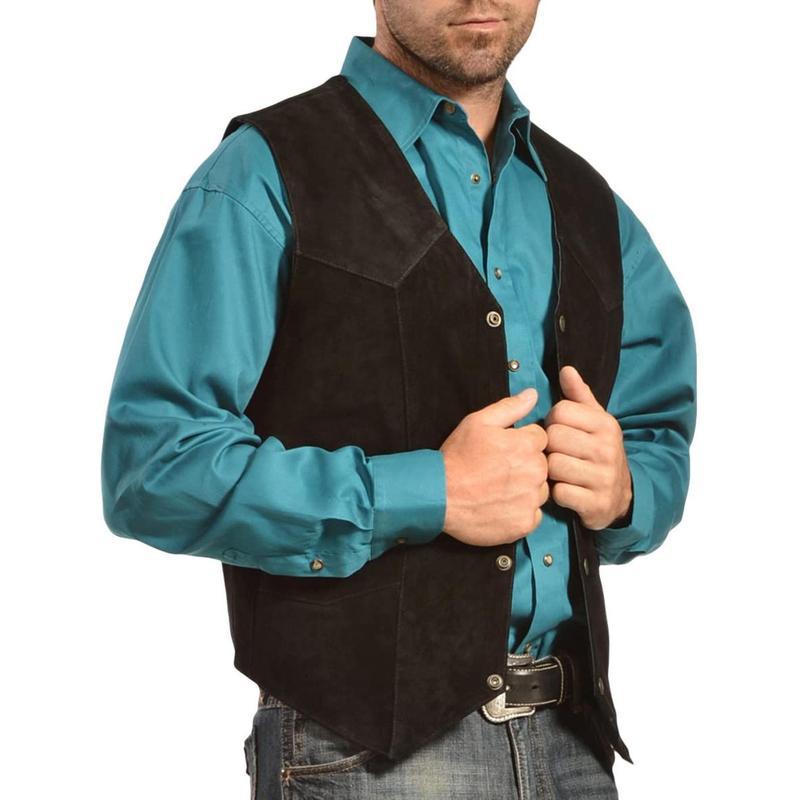Slim Fit Vintage Cowboy Style Sleeves Jacket For Men In
