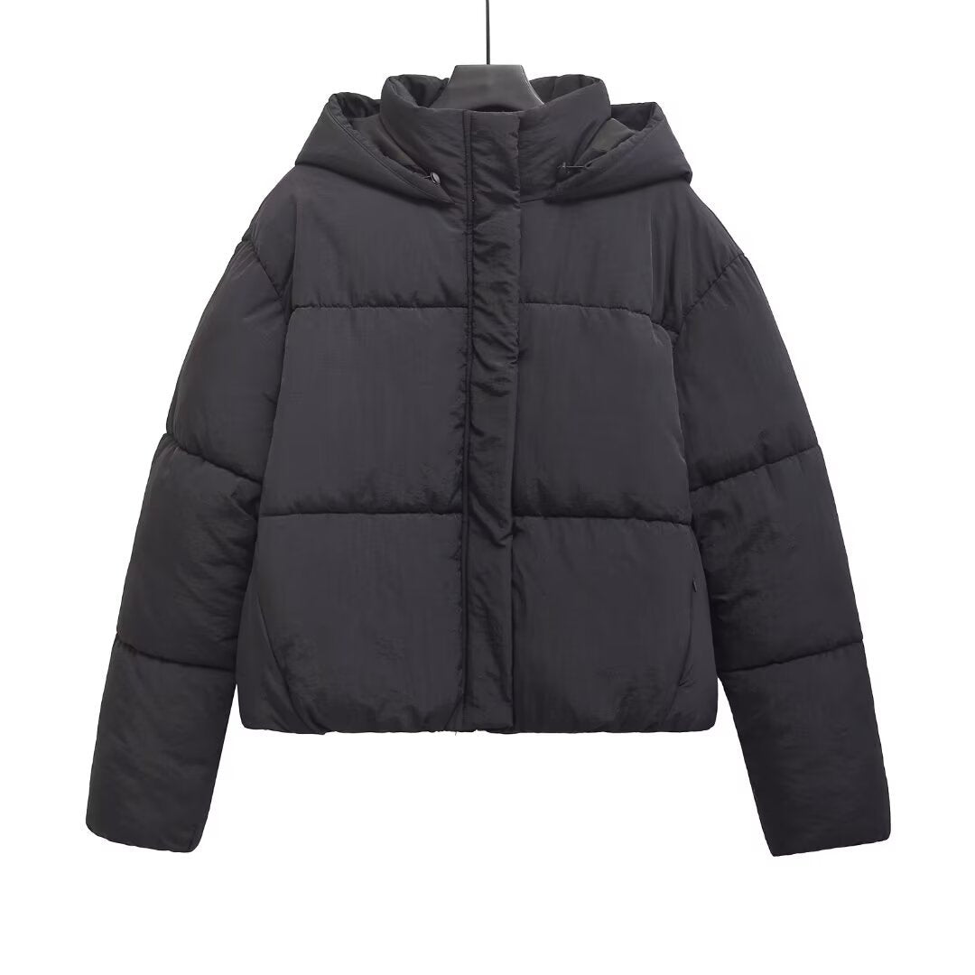 Women's Fashionable, Slim-Fit Warm Cotton Hooded Coat