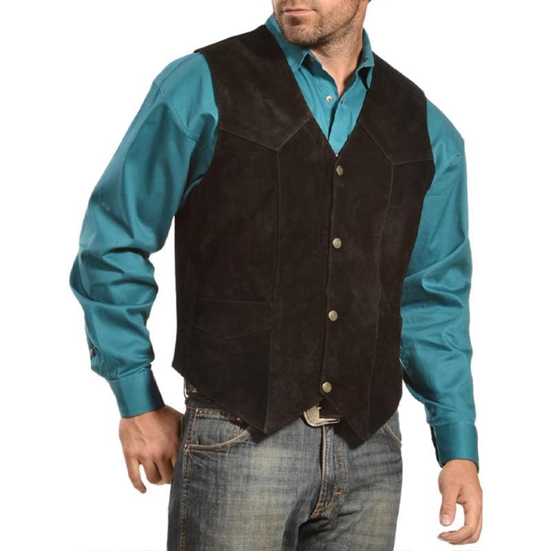 Slim Fit Vintage Cowboy Style Sleeves Jacket For Men In