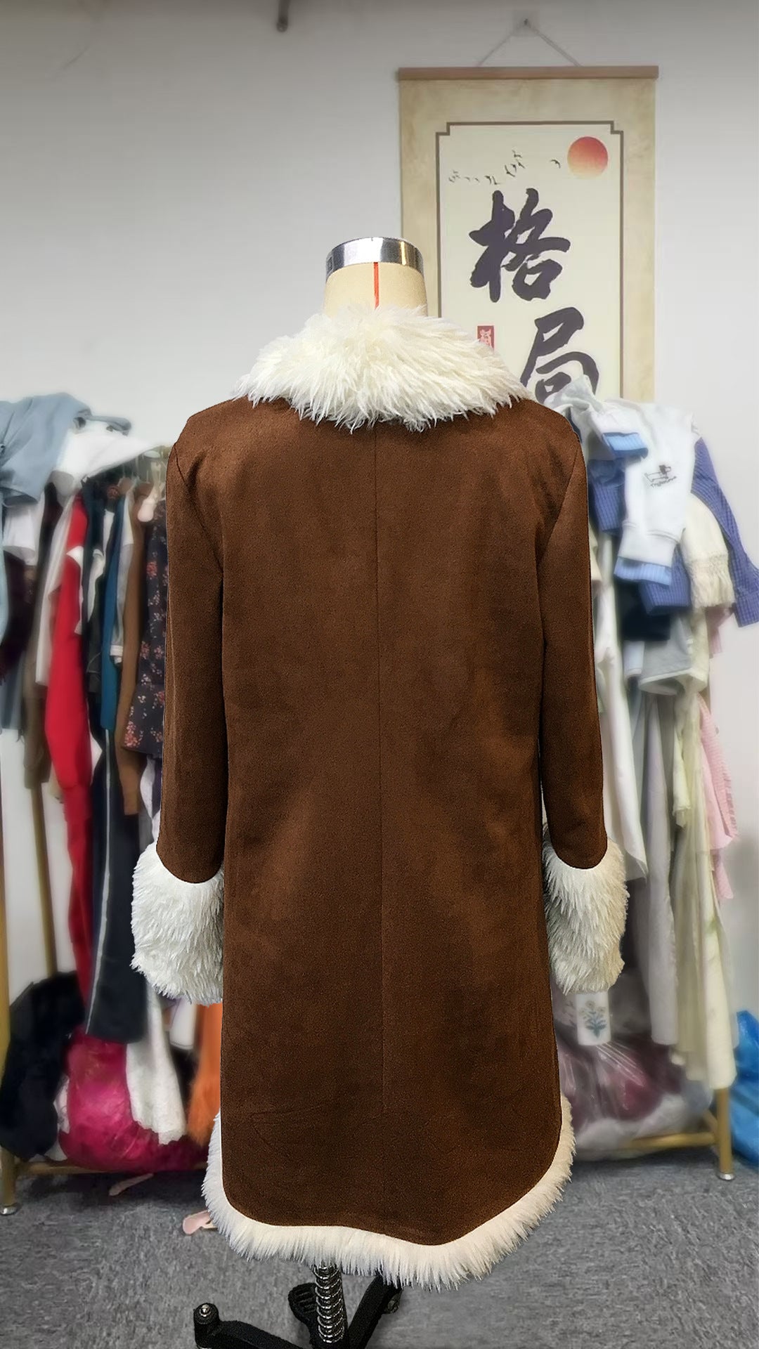 European And American Cowboy Style Western Retro Trench Coat Plush Autumn And Winter Fashion Warm Coat