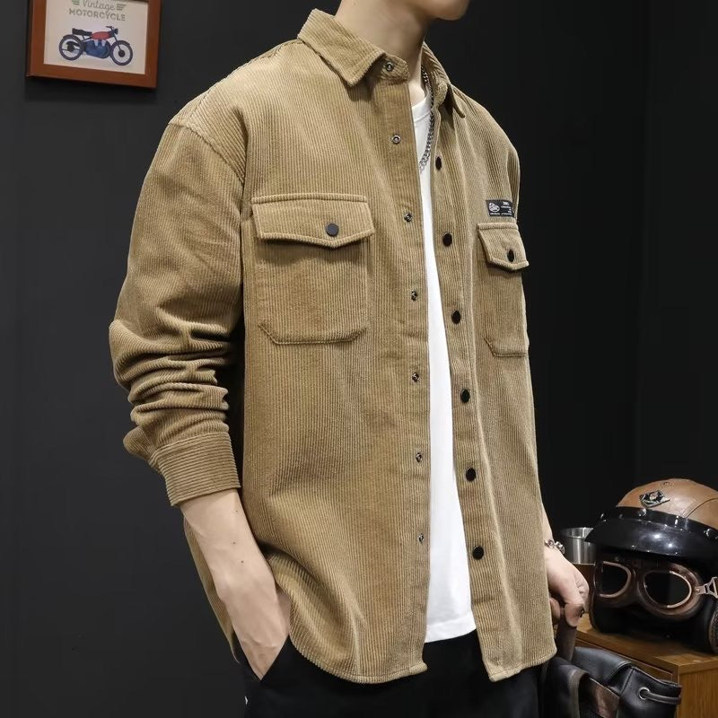 Corduroy Shirt For Men Plus-size And Oversized Shirt For Spring And Autumn