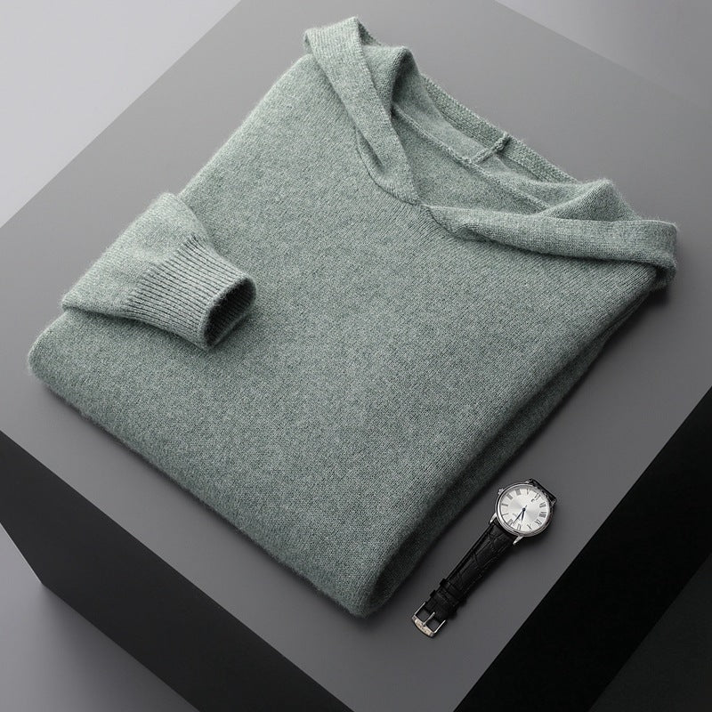 Men's Knitted Cashmere Long-sleeve Hoodie
