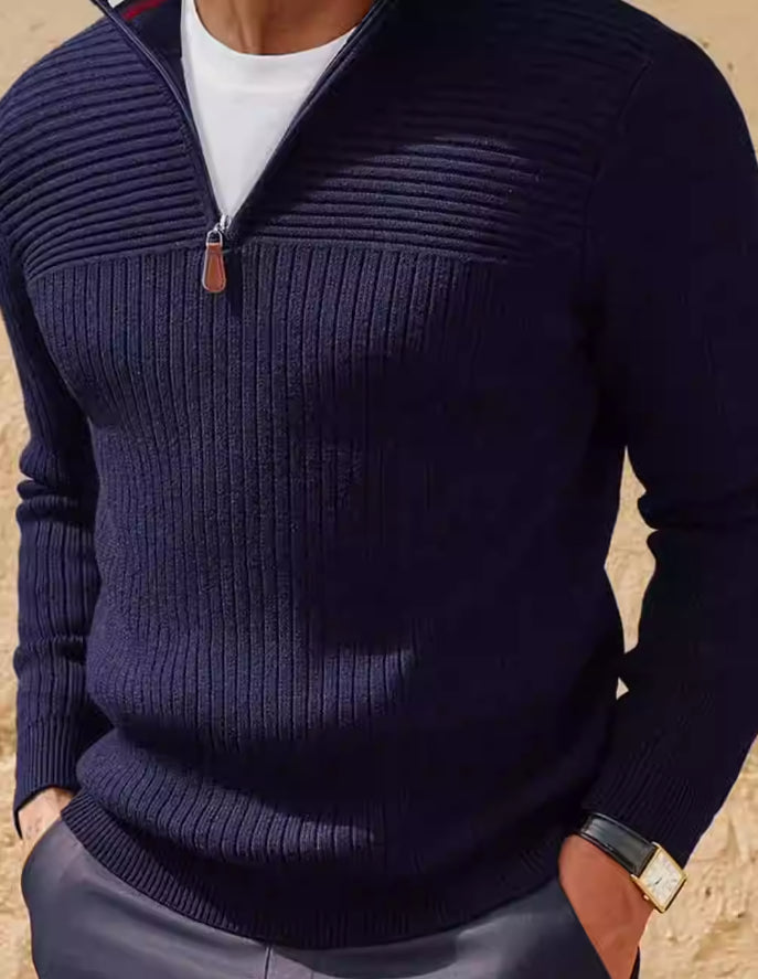 Men's Half-zip Stand-up Collar Sweater