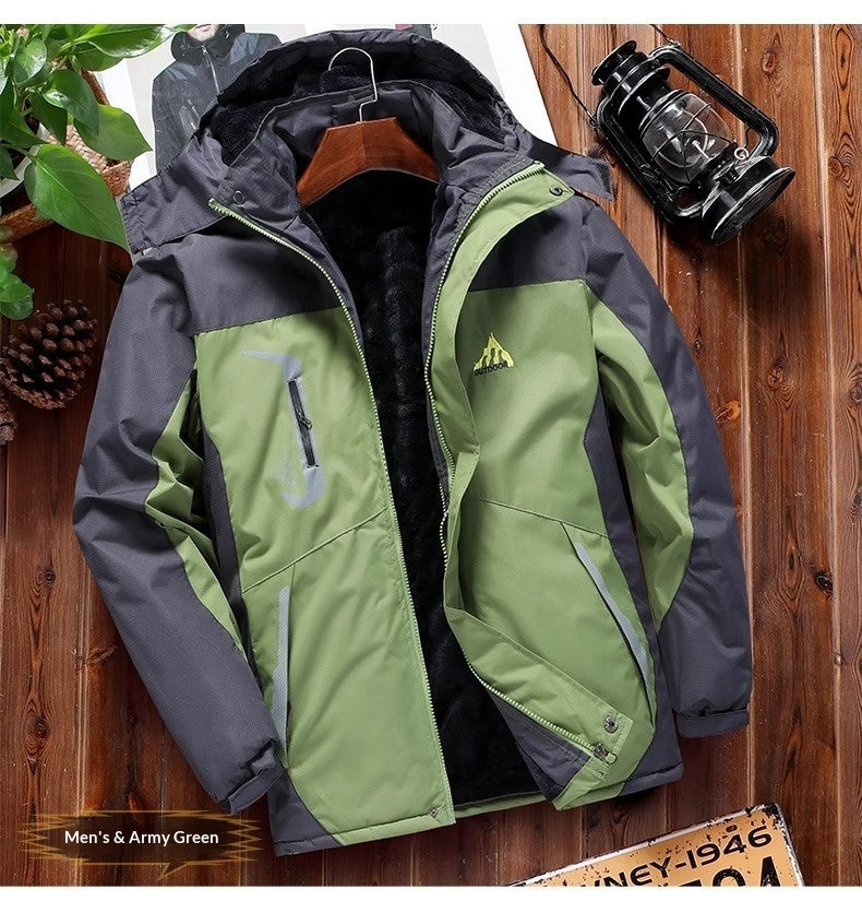 Fleece-lined Heavyweight Cotton Coat For Cold Weather And Warmth