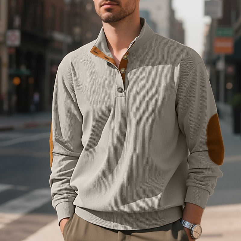 Осенне-зимний повседневный мужской свитер с воротником-стойкой и длинными рукавами, новый стиль
