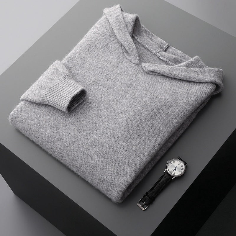 Men's Knitted Cashmere Long-sleeve Hoodie