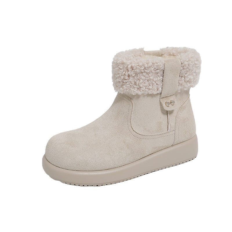Womens Retro Warm Fuzzy Cotton Shoes