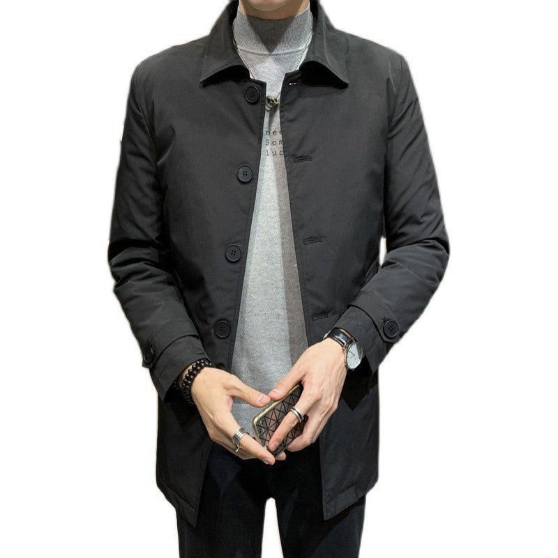 Mid-length Mens Business Down Jacket