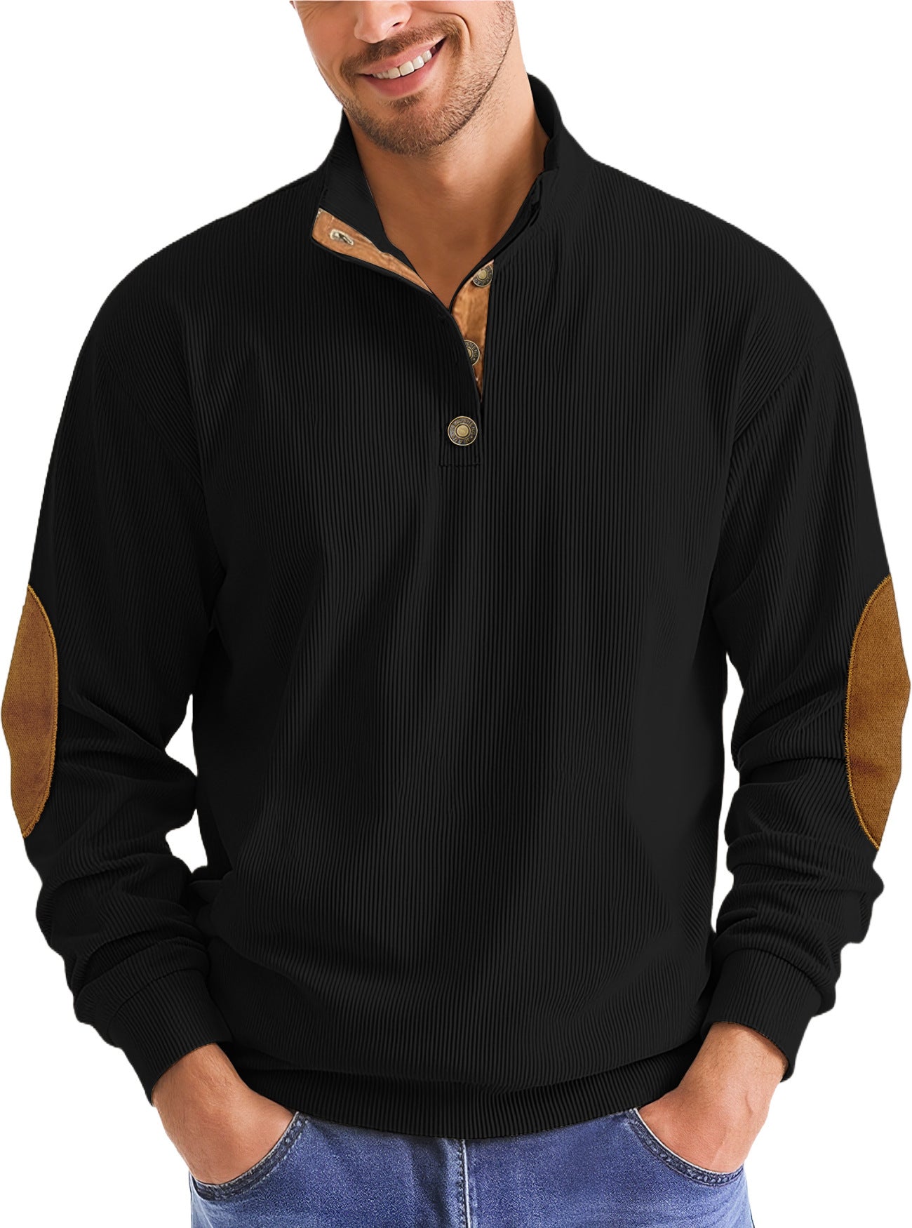 Осенне-зимний повседневный мужской свитер с воротником-стойкой и длинными рукавами, новый стиль