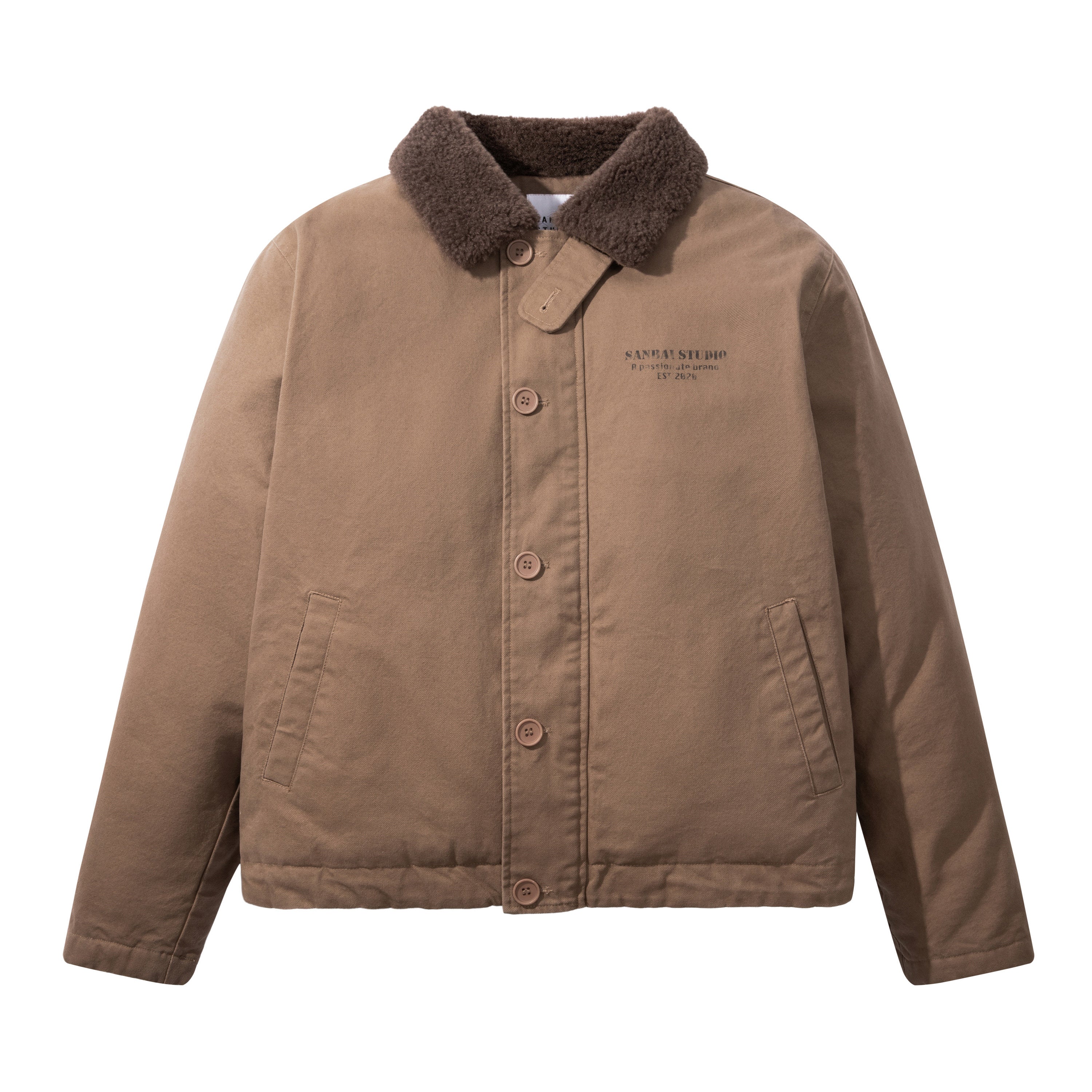 Winter Thick Cotton With Added Velvet For Men's Short Jacket